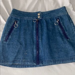 Zippers mini denim skirt (from a boutique)